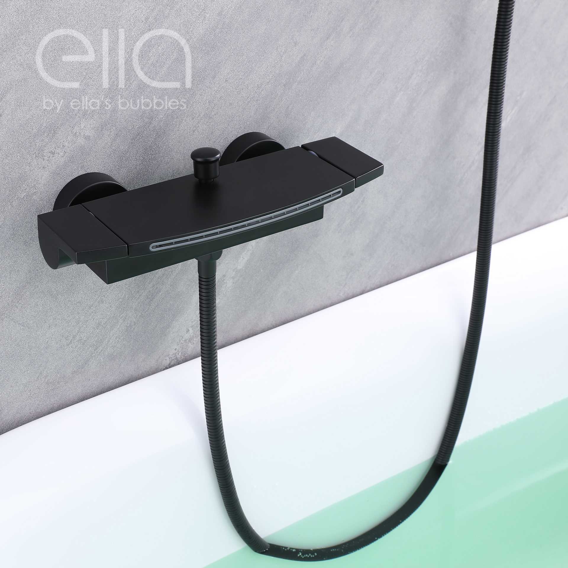 Grifo de Bañera en Cascada de Montaje en Pared con Deslizador de 24" y Ducha Manual - DT9A6081 | Grifo de Bañera en Cascada de Montaje en Pared con Deslizador de 24" y Ducha Manual - DT9A6081 |