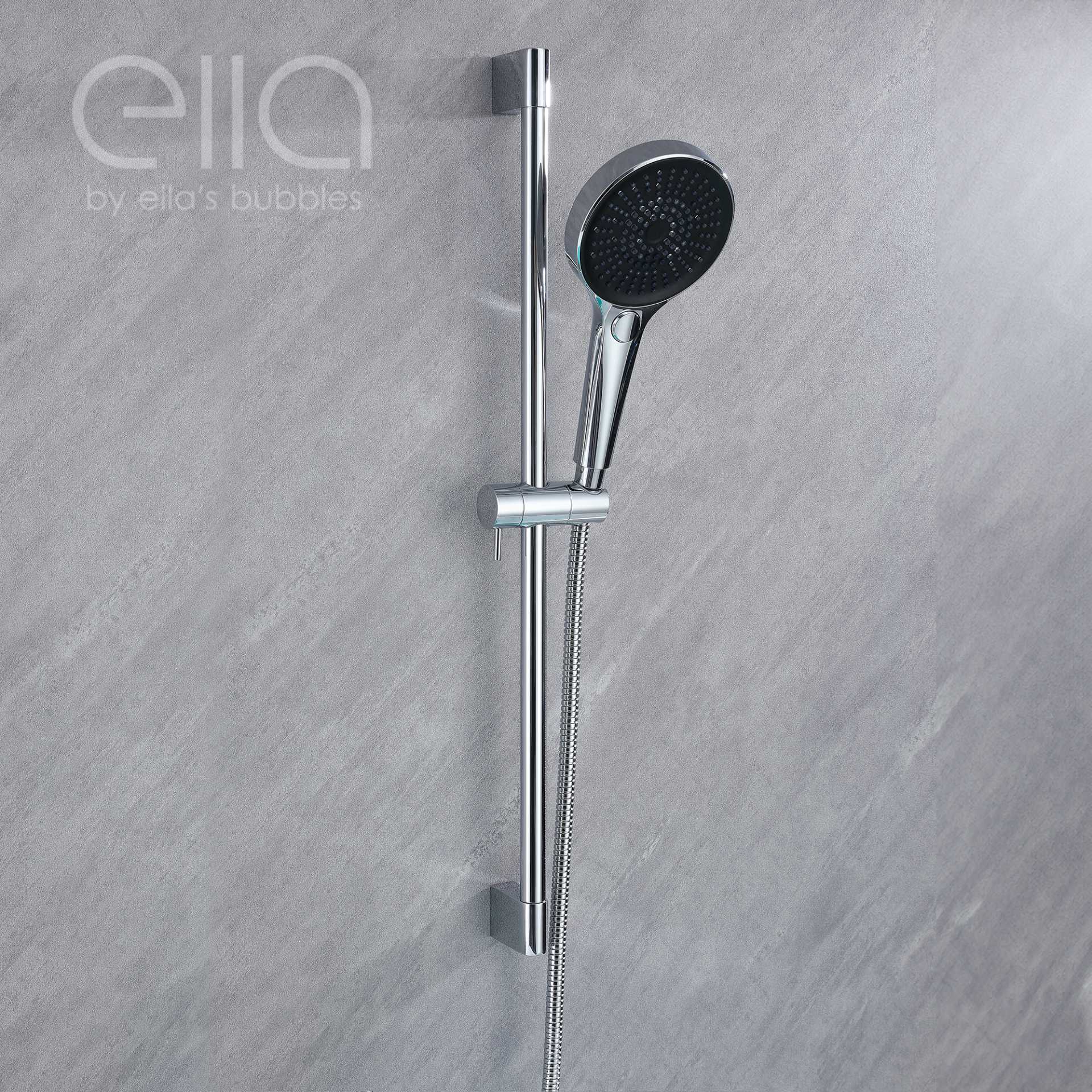 Grifo de Bañera en Cascada de Montaje en Pared con Deslizador de 24" y Ducha Manual - DT9A6015 | Grifo de Bañera en Cascada de Montaje en Pared con Deslizador de 24" y Ducha Manual - DT9A6015 |