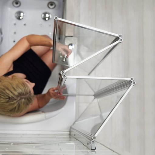 Mampara de ducha de cristal templado de 4 pliegues Mampara de baño para bañeras sin puerta