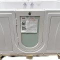 Tub4two Bañera acrílica con puerta abatible hacia el exterior, Aire + Hidromasaje + Masaje de pies independiente 32″x60″.