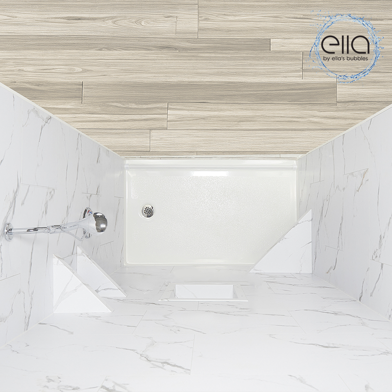 Baldosa machihembrada de PVC Carrara de 25"x15" - shower bases bathtubs gallery 2 |