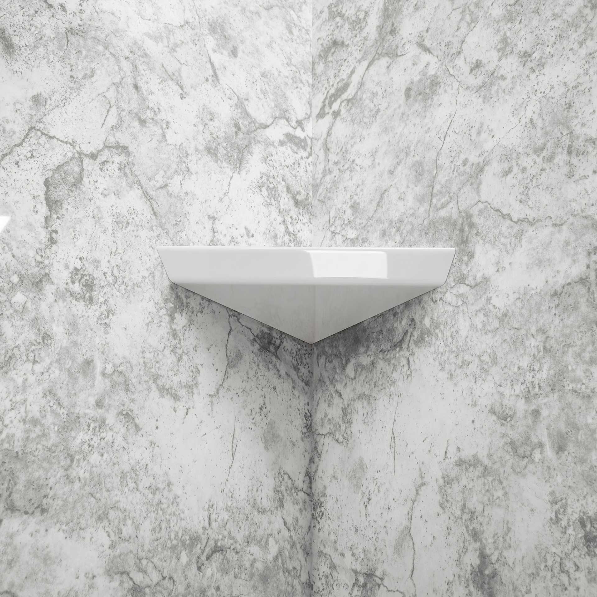 Piedra caliza, acrílico Kit de 3 paneles para pared de ducha Surround 40″ x 60″ x 105″ - limestone acrylic panel shower white shelf 3 |