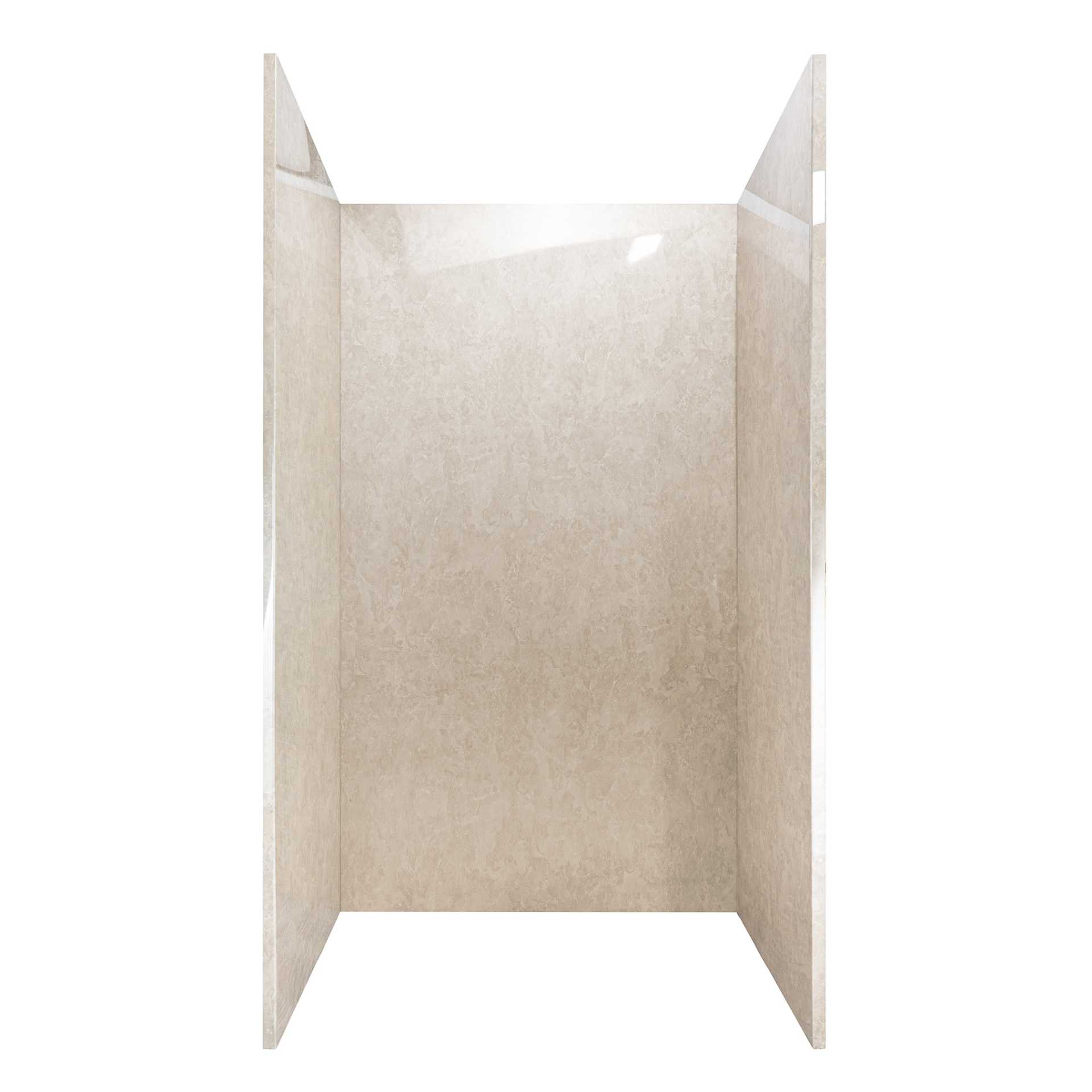 Piedra arenisca, Kit de ducha acrílico de 3 paneles 40″ x 60″ x 98″ para pared envolvente - sandstone acrylic panel shower wall side 2bend |