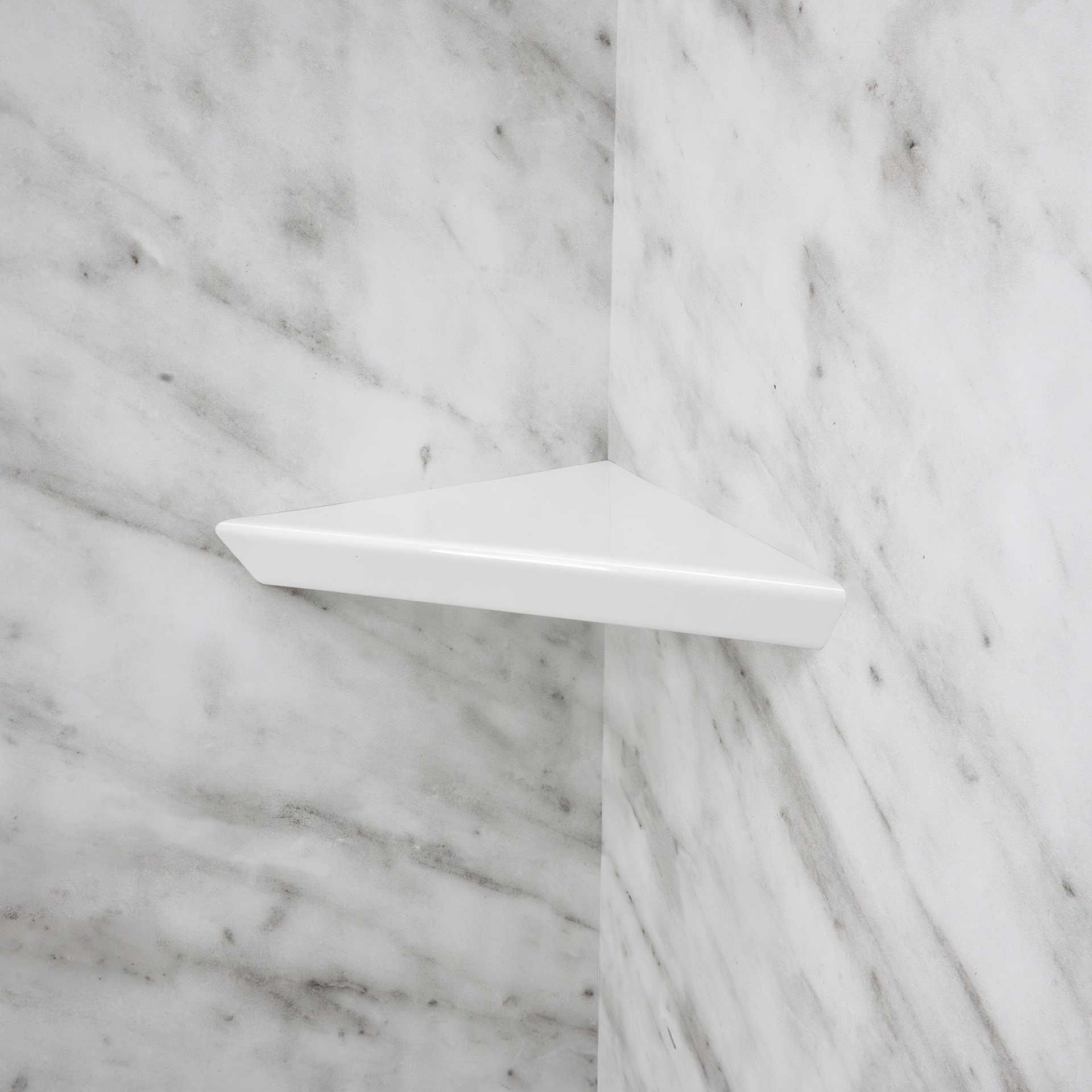 Mármol de Carrara, kit de ducha acrílico de 3 paneles 40″ x 60″ x 98″ - carrara marble white shelf bathroom |