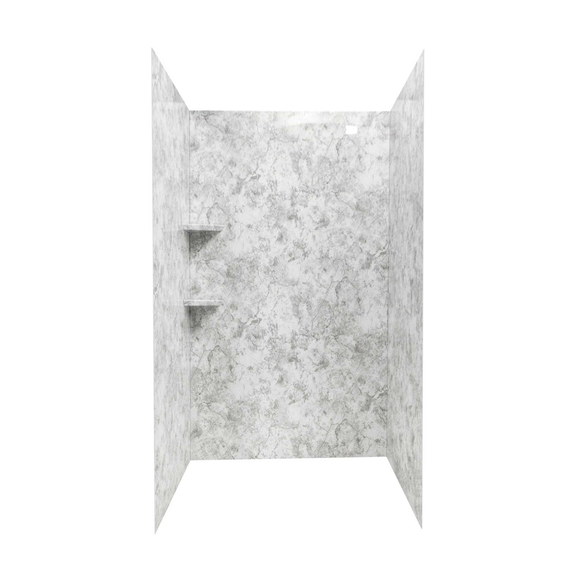 Piedra caliza, acrílico Kit de 3 paneles para pared de ducha Surround 40″ x 60″ x 105″ - limestone acrylic panel shower shelfs 2 |