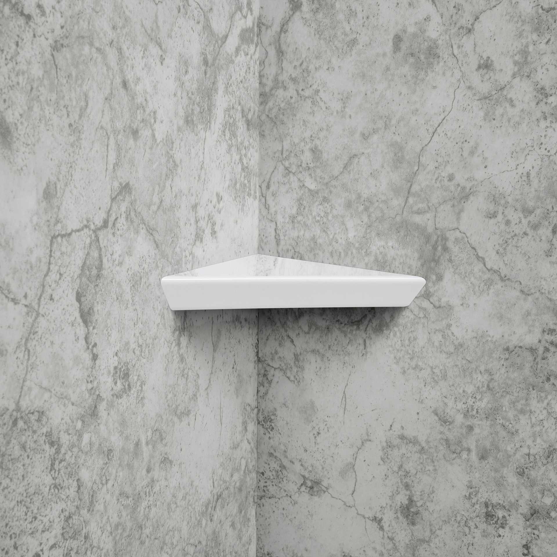 Piedra caliza, acrílico Kit de 3 paneles para pared de ducha Surround 40″ x 60″ x 105″ - limestone acrylic panel shower corner white shelf 2 |